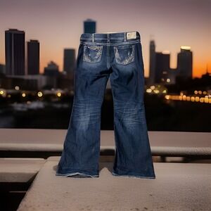 Silver Jeans Suki Womens 16/32 Bootcut Slim Embellished Pockets Distressed